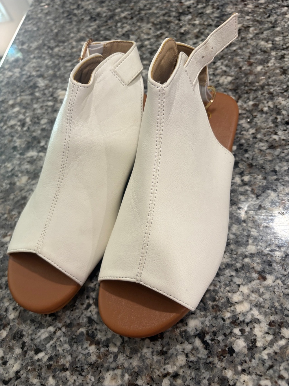 Women’s White Open-Toe Slingback Sandals